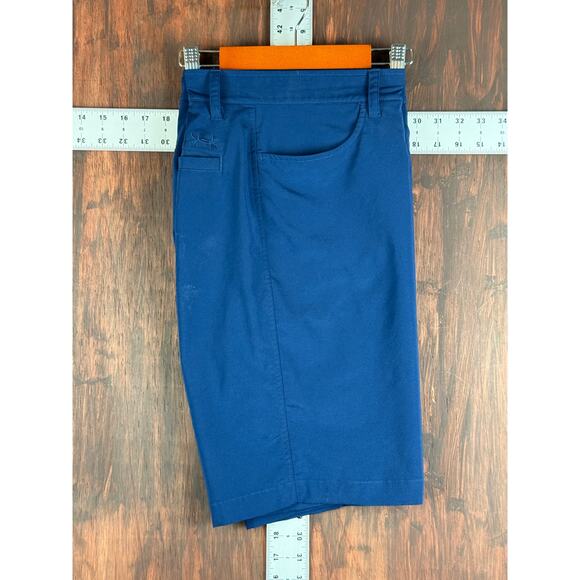 Under Armour‎ Golf Heatgear Performance Stretch Tech Shorts Navy Blue Mens 30 UA - Picture 2 of 9